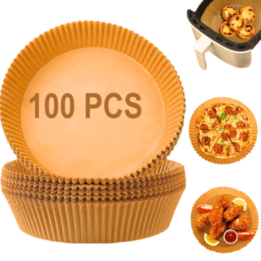 Anti9® – 100 Feuilles de Cuisson 16cm | Papier sulfurisé anti-adhésif pour friteuse à air, four & micro-ondes
